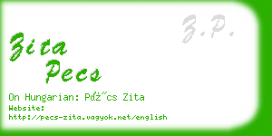 zita pecs business card